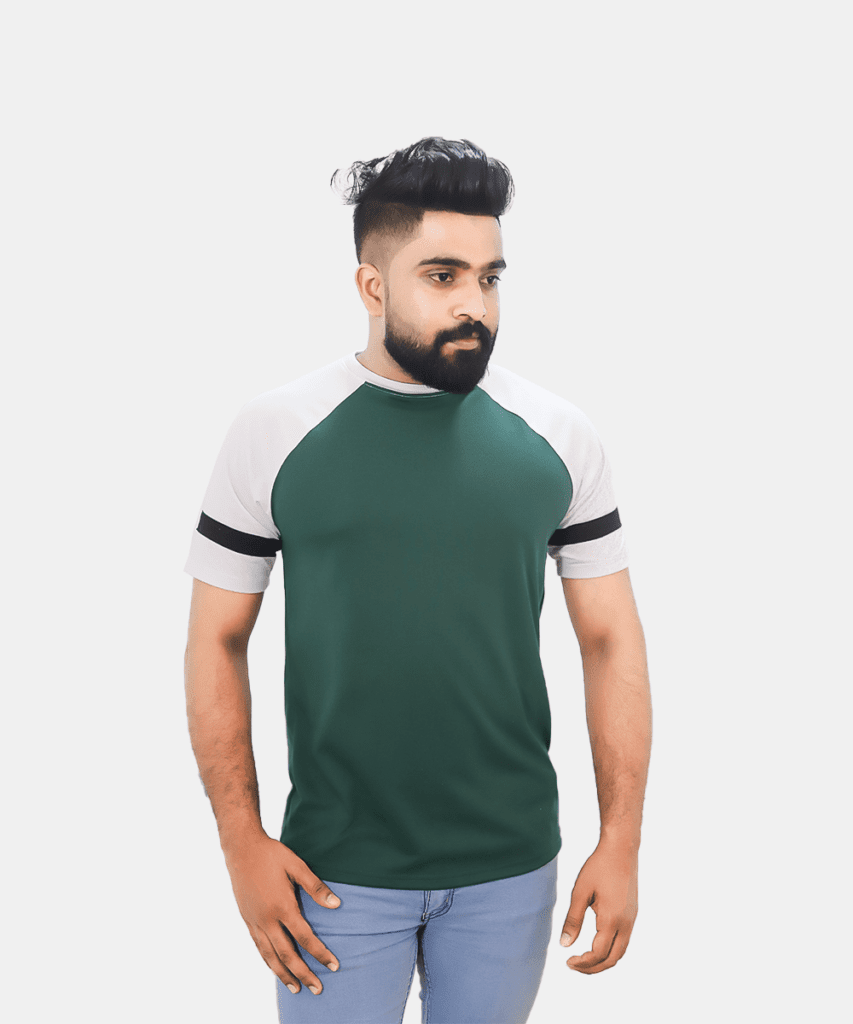 boy with new green tshirt